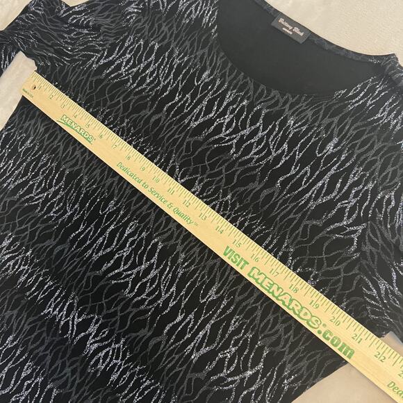 VTG Brittany Black Top Womens 2X Black Metallic Abstract Fairygrunge Whimsigoth - Picture 6 of 10